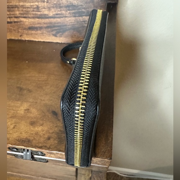 Michael Kors Fulton Leather Black Wallet Wristlet - Picture 7 of 9